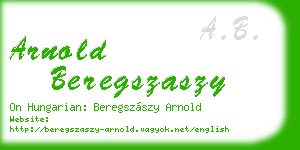 arnold beregszaszy business card